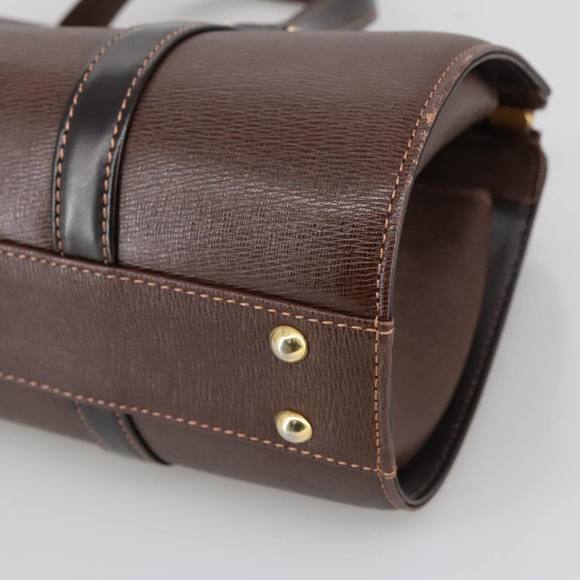 BURBERRY Hand Bag Leather Brown Gold Auth yk16155 - Picture 15 of 16